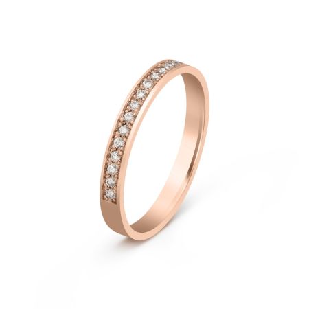 Ženska burma od roze zlata sa dijamantima širine 2.5 mm ŽBD23-03