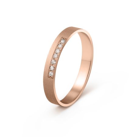 Ženska burma od roze zlata sa dijamantima širine 3 mm ŽBD28-03