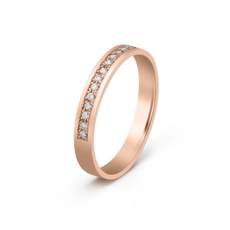 Ženska burma od roze zlata sa dijamantima širine 3 mm ŽBD30-03