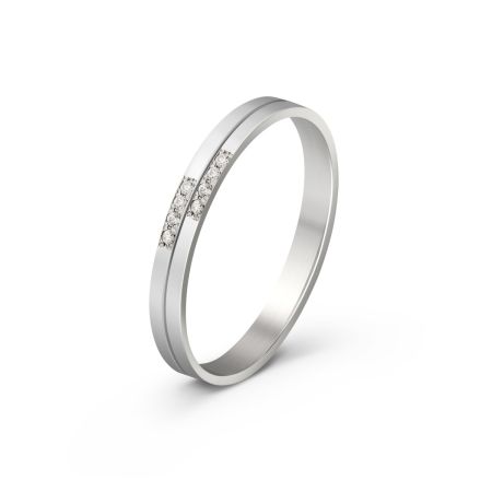 Ženska burma od belog zlata sa cirkonima širine 3 mm ŽBC32-01