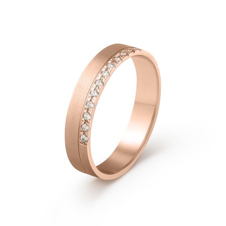 Ženska burma od roze zlata sa dijamantima širine 4 mm ŽBD36-03