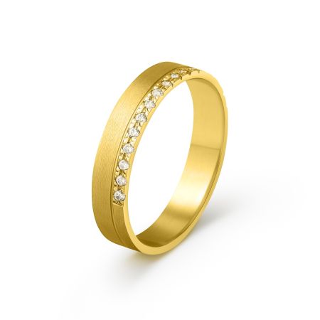 Ženska burma od žutog zlata sa cirkonima širine 4 mm ŽBC36-02