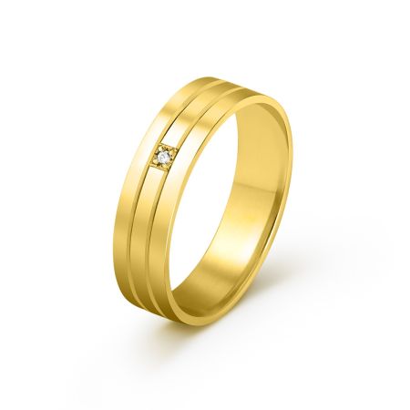 Ženska burma od žutog zlata sa cirkonom širine 5 mm ŽBC43-02