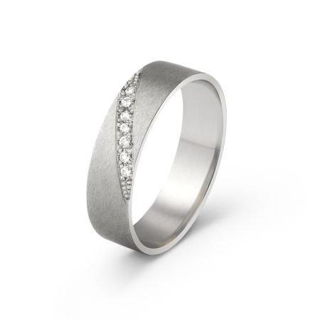 Ženska burma od belog zlata sa dijamantima širine 5 mm ŽBD44-01