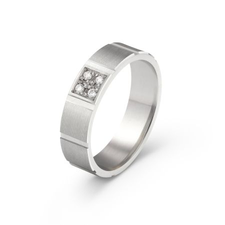 Ženska burma od belog zlata sa cirkonima širine 5 mm ŽBC48-01