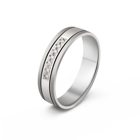 Ženska burma od belog zlata sa dijamantima širine 5 mm ŽBD53-01