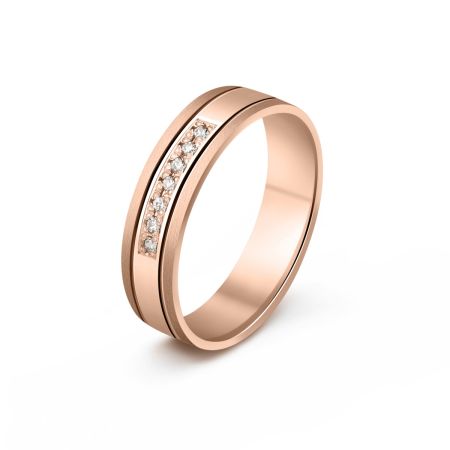 Ženska burma od roze zlata sa cirkonima širine 5 mm ŽBC53-03