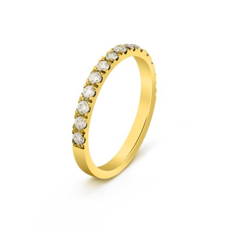 Ženska burma od žutog zlata sa cirkonima širine 2 mm ŽBC57-02