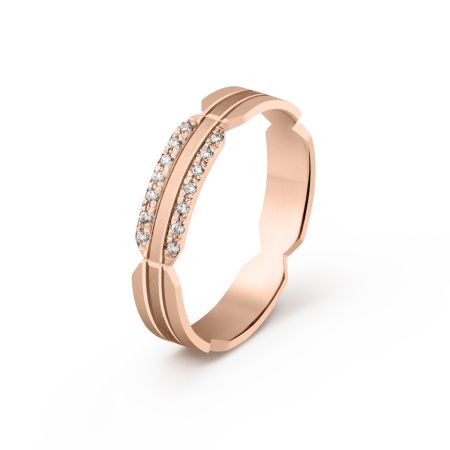 Ženska burma od roze zlata sa cirkonima širine 4 mm ŽBC61-03