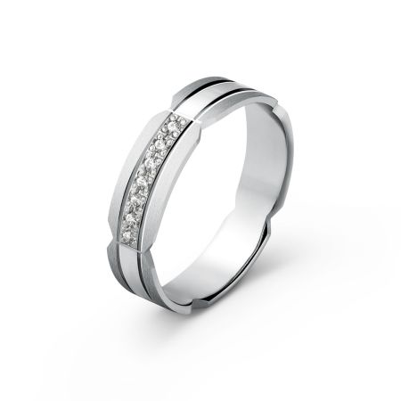 Ženska burma od belog zlata sa cirkonima širine 5 mm ŽBC62-01