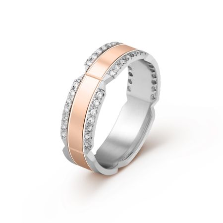 Ženska burma u dve boje zlata sa cirkonima &scaron;irine 6 mm ŽBC64-04