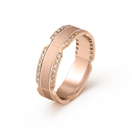 Ženska burma od roze zlata sa cirkonima širine 6 mm ŽBC66-03