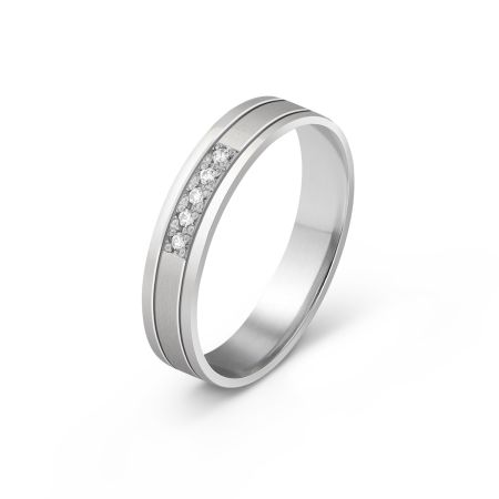 Ženska burma od belog zlata sa dijamantima širine 4 mm ŽBD72-01