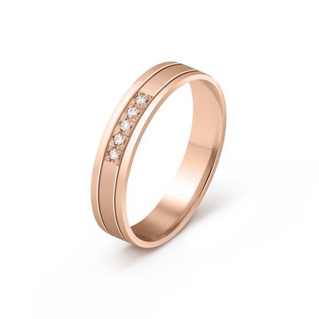 Ženska burma od roze zlata sa cirkonima širine 4 mm ŽBC72-03