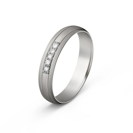 Ženska burma od belog zlata sa cirkonom širine 4 mm ŽBC77-01