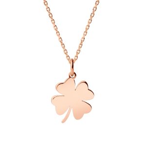 Ogrlica privezak detelina od roze zlata OPDT16-03