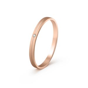 Ženska burma od roze zlata sa dijamantom širine 2 mm ŽBD13-03