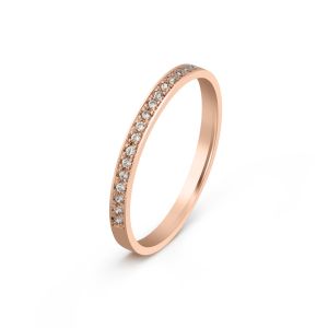 Ženska burma od roze zlata sa cirkonima širine 2 mm ŽBC18-03