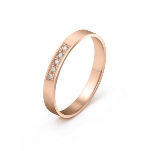 Ženska burma od roze zlata sa dijamantima širine 2.5 mm ŽBD21-03