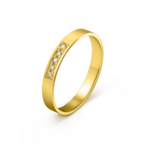 Ženska burma od žutog zlata sa dijamantima širine 2.5 mm ŽBD21-02