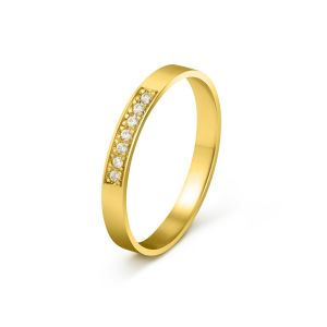 Ženska burma od žutog zlata sa cirkonima širine 2.5 mm ŽBC22-02