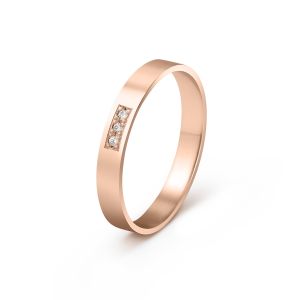 Ženska burma od roze zlata sa dijamantima širine 3 mm ŽBD26-03