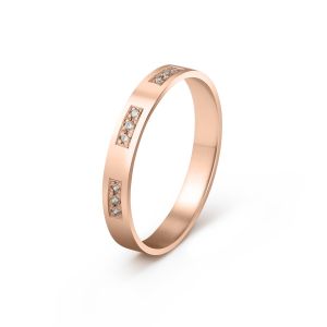 Ženska burma od roze zlata sa cirkonima širine 3 mm ŽBC27-03