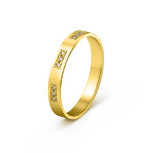 Ženska burma od žutog zlata sa dijamantima širine 3 mm ŽBD27-02