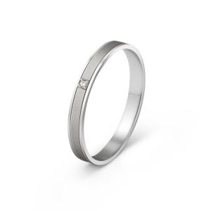 Ženska burma od belog zlata sa cirkonom širine 3 mm ŽBC31-01