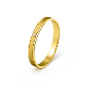 Ženska burma od žutog zlata sa cirkonom širine 3 mm ŽBC31-02