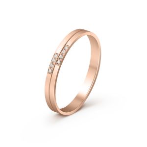 Ženska burma od roze zlata sa cirkonima širine 3 mm ŽBC32-03