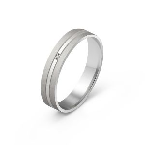 Ženska burma od belog zlata sa dijamantom širine 4 mm ŽBD33-01