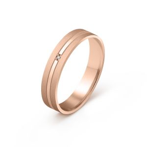 Ženska burma od roze zlata sa dijamantom širine 4 mm ŽBD33-03