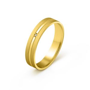 Ženska burma od žutog zlata sa dijamantom širine 4 mm ŽBD33-02