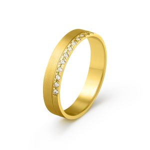 Ženska burma od žutog zlata sa dijamantima širine 4 mm ŽBD36-02