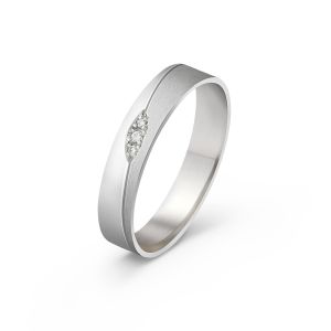 Ženska burma od belog zlata sa cirkonima širine 4 mm ŽBC40-01