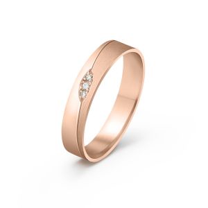 Ženska burma od roze zlata sa cirkonima širine 4 mm ŽBC40-03