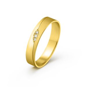 Ženska burma od žutog zlata sa dijamantima širine 4 mm ŽBD40-02