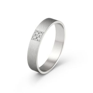 Ženska burma od belog zlata sa cirkonima širine 4 mm ŽBC41-01