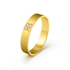 Ženska burma od žutog zlata sa dijamantima širine 4 mm ŽBD41-02