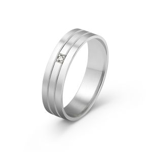 Ženska burma od belog zlata sa dijamantom širine 5 mm ŽBD43-01