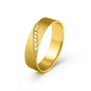 Ženska burma od žutog zlata sa dijamantima širine 5 mm ŽBD44-02