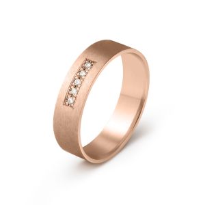 Ženska burma od roze zlata sa dijamantima širine 5 mm ŽBD45-03