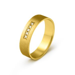 Ženska burma od žutog zlata sa dijamantima širine 5 mm ŽBD45-02