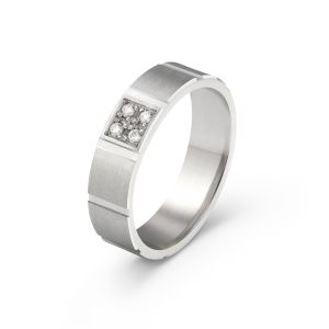 Ženska burma od belog zlata sa cirkonima širine 5 mm ŽBC48-01