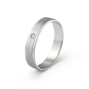 Ženska burma od belog zlata sa cirkonom širine 4 mm ŽBC49-01