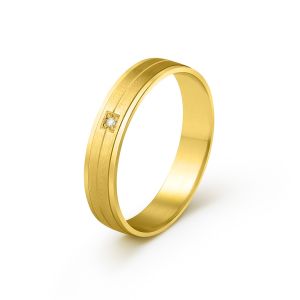 Ženska burma od žutog zlata sa dijamantom širine 4 mm ŽBD49-02