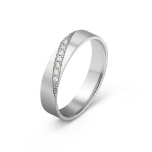 Ženska burma od belog zlata sa cirkonima širine 4 mm ŽBC50-01