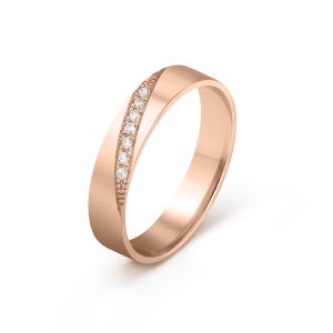 Ženska burma od roze zlata sa cirkonima širine 4 mm ŽBC50-03