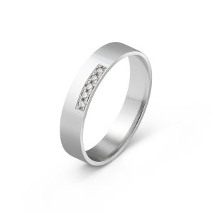 Ženska burma od belog zlata sa cirkonima širine 4 mm ŽBC51-01